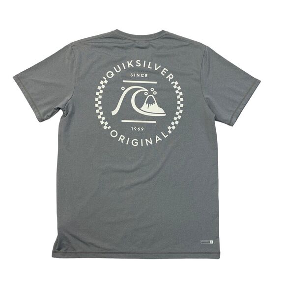Quiksilver T Shirt Mens S Small Gray Short Sleeve Moisture Wicking Stretch Tee - Picture 1 of 11